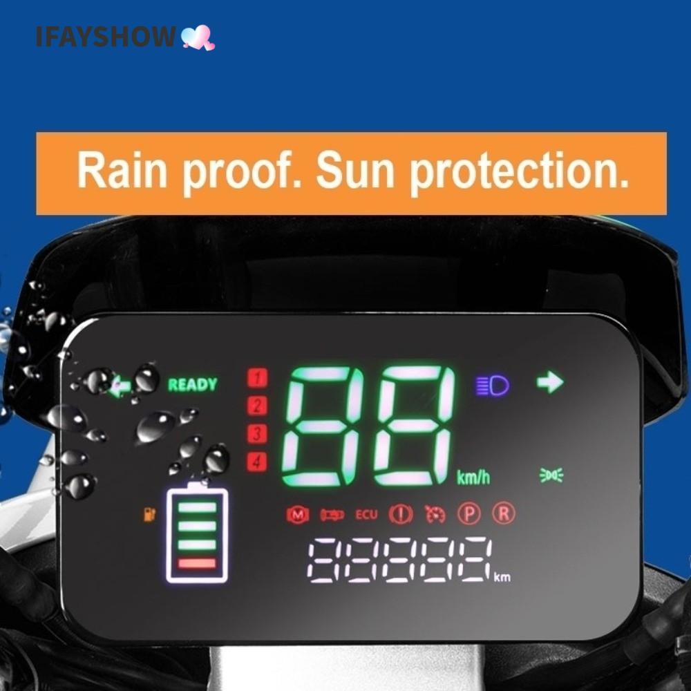 IFAYSHOW หน้าจอ Speedometer 48V 60V 72V Multi-Voltage รถยนต์ไฟฟ้าจอแสดงผล LED,ที่มีประโยชน์ดิจิตอลกันน้ําพลาสติกเครื่องมือแผงควบคุม Universal