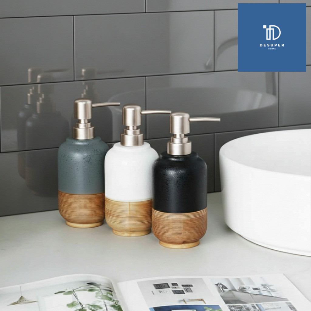 ขวดปั้มสบู่เหลว เซรามิค สไตล์นอดิค Soap Dispensors Bottles