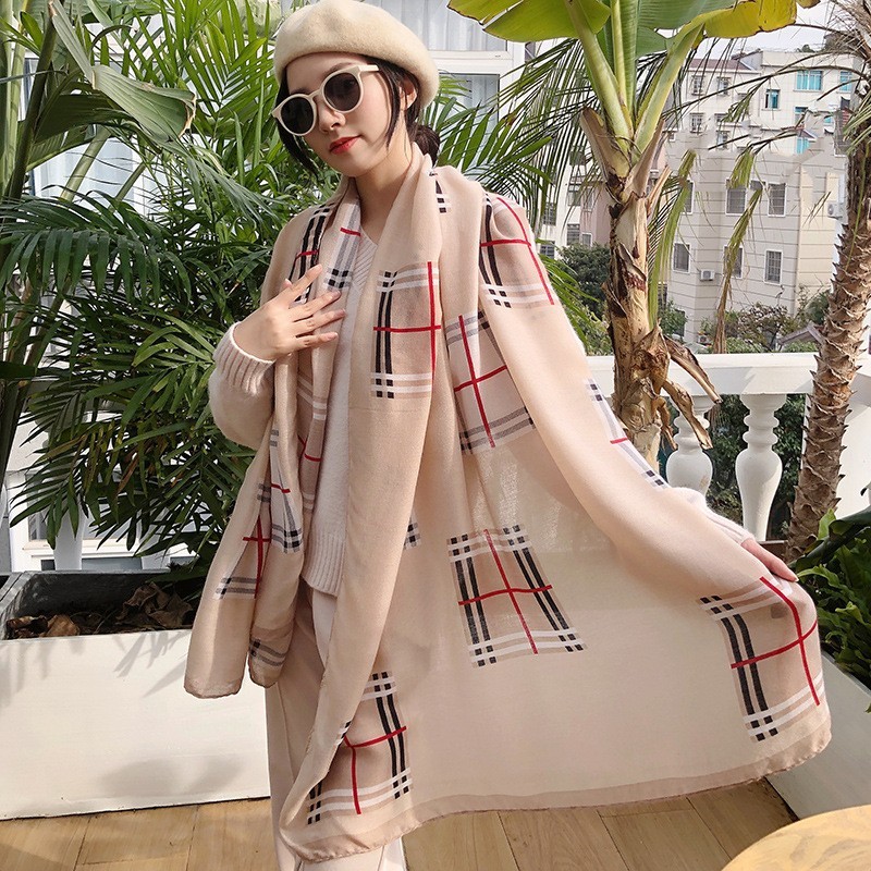 Popular~Autumn and winter cotton and linen scarf for women, new fashion printed warm shawl, versatil