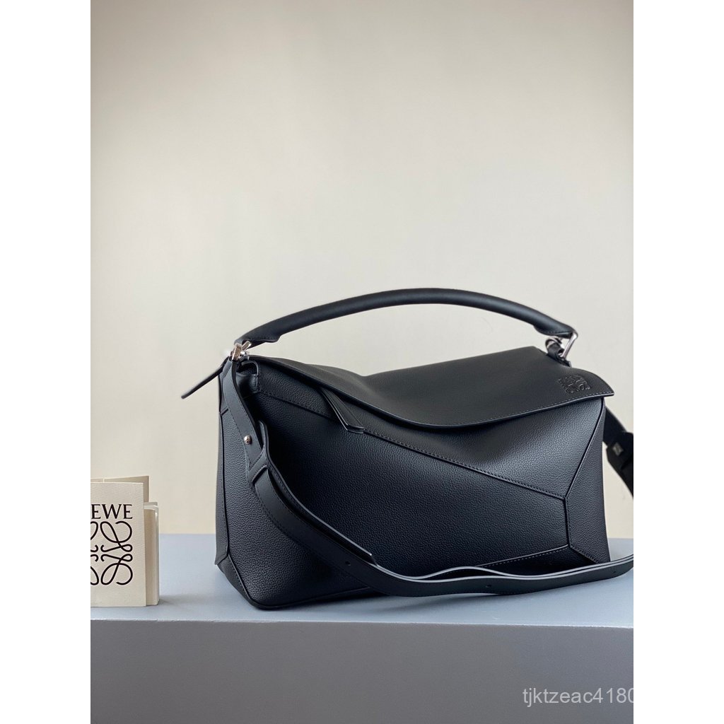 LOEWE Puzzle Messenger Bag Geometric Stitching Color Flap Crossbody Female Bag