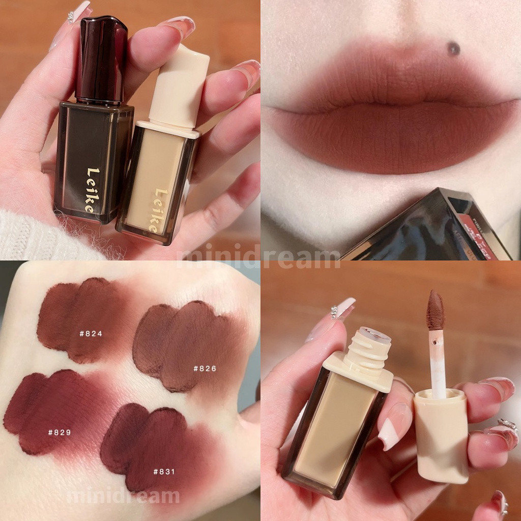 LEIKE Powder Mist Original Matte Velvet Lip mud non-stick-cup Lip Tint ติดทนนานกันน้ํา Lip Tint นุ่ม
