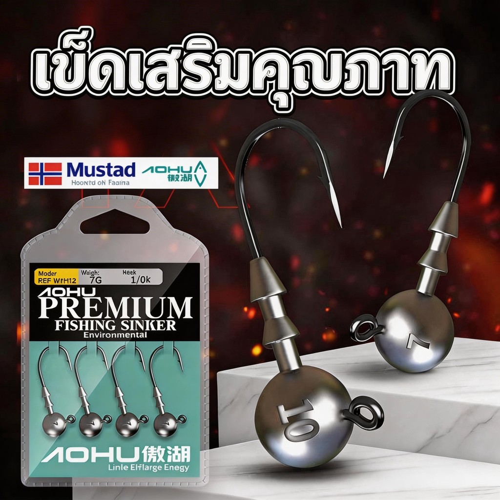 หัวจิ๊ก สแตนเลส 2g-14g น้ำหนักจริง ตะขอคมกริบ ล็อคหนอนยางแน่น ไม่ขาดง่าย ทนสนิม ตกปลาน้ำจืด