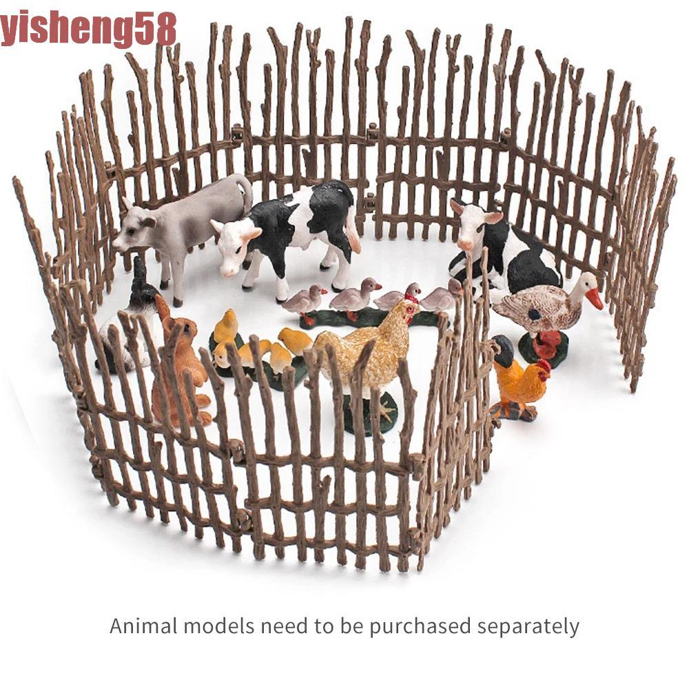 FABLE จําลองฟาร์ม Ranch DIY รั้ว, อุปกรณ์รั้ว Miniature จําลอง Ranch รั้ว, Zoo ตุ๊กตารั้ว DIY ฟาร์มร