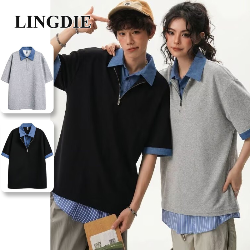Ocshean เสื้อโปโลผู้ชาย แขนสั้น สไตล์อเมริกัน ทันสมัย และคุณภาพสูง