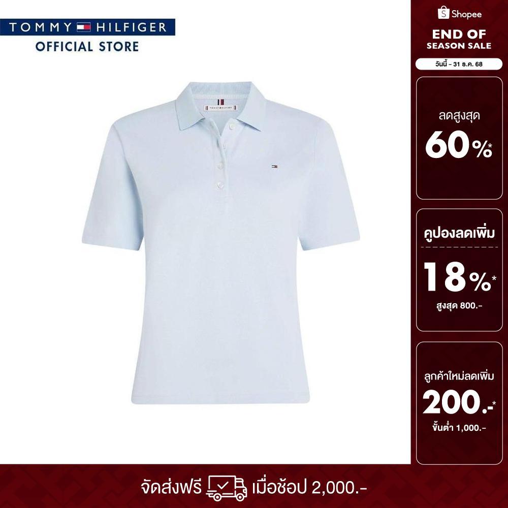 Tommy Hilfiger เสื้อโปโล ผู้หญิง รุ่น WW0WW43224 C1O - สีน้ำเงิน ทรง Regular Fit