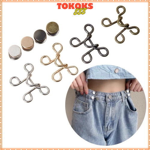 KS Simple Adjustable Metal Jeans Buttons เอวลดกางเกงรุ่นปกติ SS310