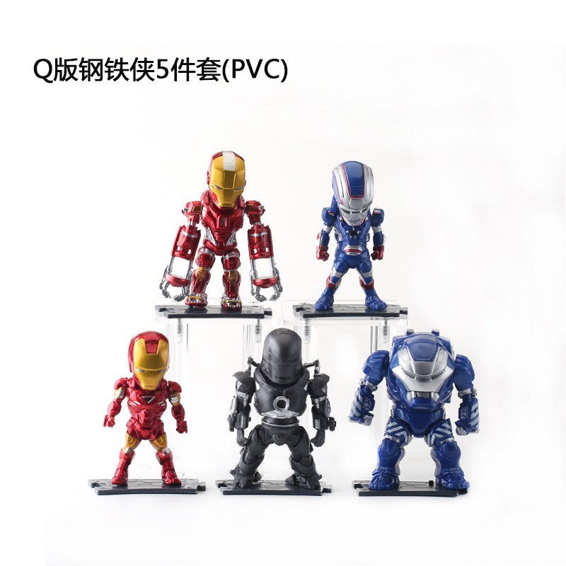 รูป PVC 5 ชิ้นชุดตกแต่งเค้ก Iron Man Avengers ของเล่นเครื่องประดับรุ่น Q Iron Man 1EIL