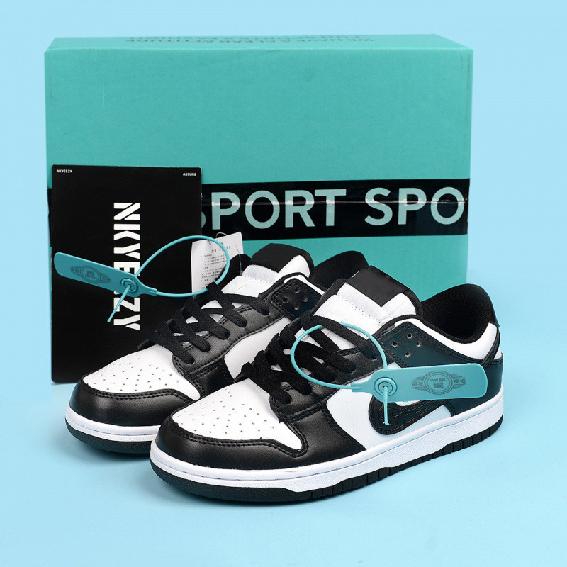 Putian รองเท้าผู้ชายผู้หญิงสไตล์วิ่งทนอย่างเป็นทางการกีฬารองเท้า All-Match สีดําสีขาว Panda คลาสสิกร