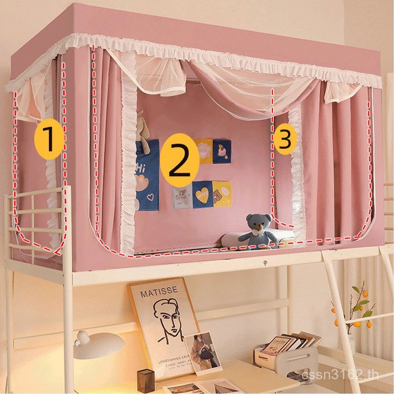 สีชมพูรวมทุกอย่างเตียง Mantle ขายส่งผ้าม่านหอพัก K9HX หญิงชิ้นเดียว Strong Blackout นักเรียนมุ้งกันย