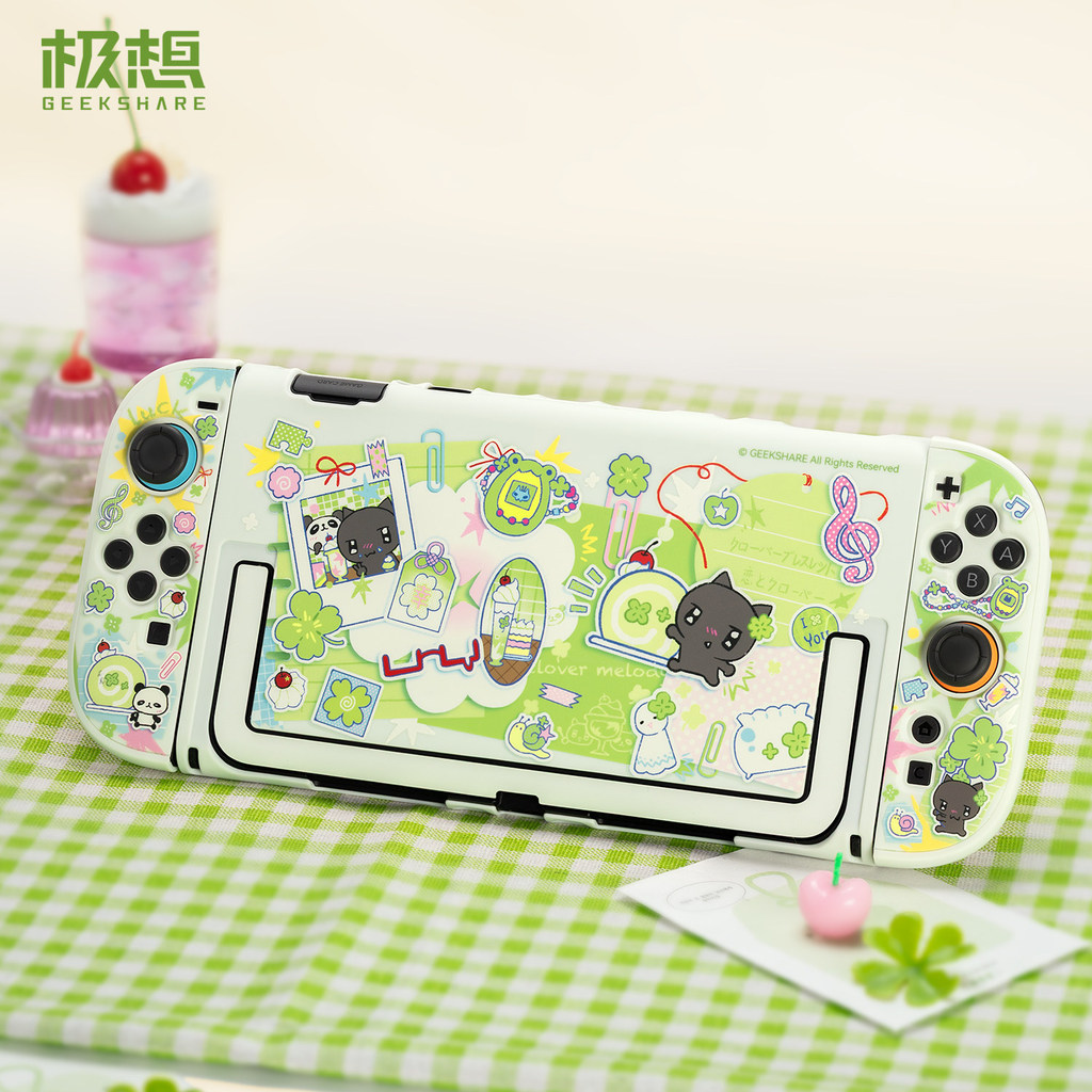 Geekshare เคสป้องกันธีมสตรอเบอร์รี่ฤดูใบไม้ผลิสําหรับ Nintendo Switch 2 และ Switch OLED