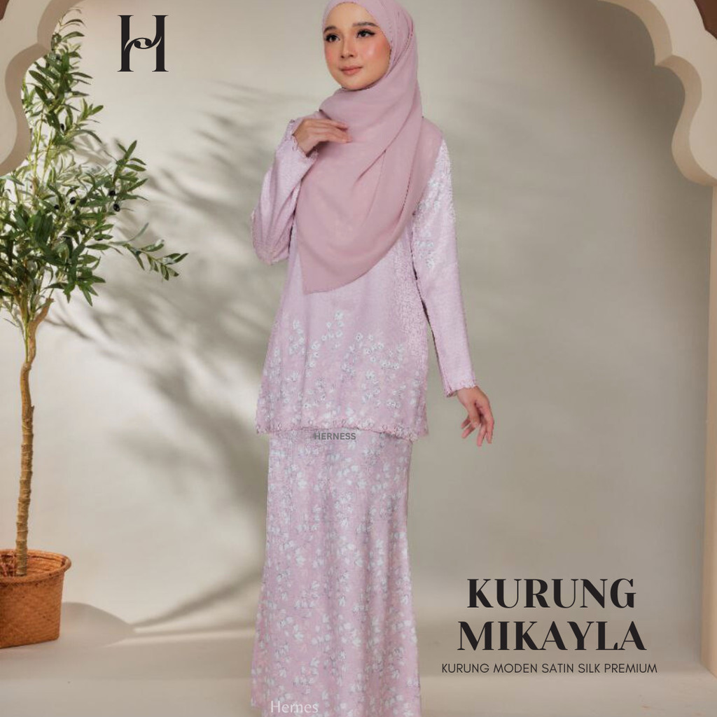 HERNESS MIKAYLA BAJU KURUNG MINI BAJU RAYA 2026 BAJU KURUNG MUSLIMAH SATIN SILK DIAMOND EXCLUSIVE IR