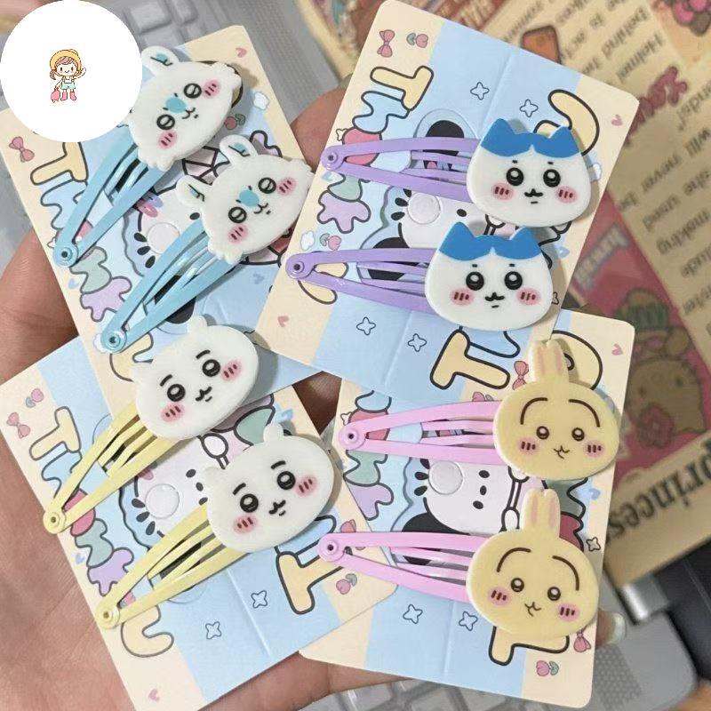 ชุดเครื่องประดับผมน่ารัก 5 ชิ้น สไตล์การ์ตูน Usaki & Chikawa BB พร้อมกิ๊บติดผมสำหรับเด็กหญิง