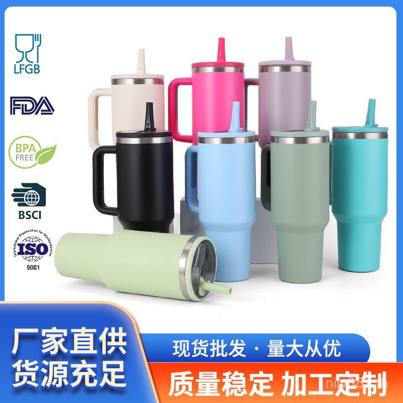 จับรถฟางขนาดใหญ่ความจุ 40oz สแตนเลส Ice Master ถ้วยน้ํารถสูญญากาศ 304 Double-Layer Thermos ถ้วย S398