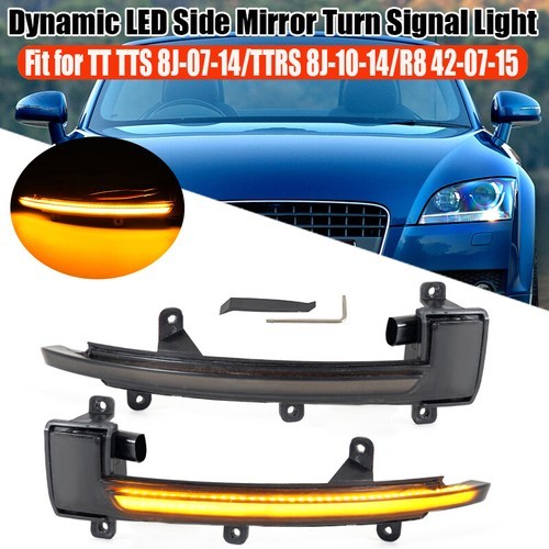 Fits Audi TT TTS MK2 TTRS LED Dynamic Side Mirror Sequential Turn Signal Lights