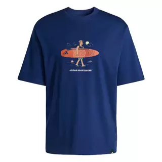 adidas ไลฟ์สไตล์ เสื้อยืดพิมพ์ลาย DOODLE STAND-UP PADDLE ผู้ชาย สีน้ำเงิน KB4902