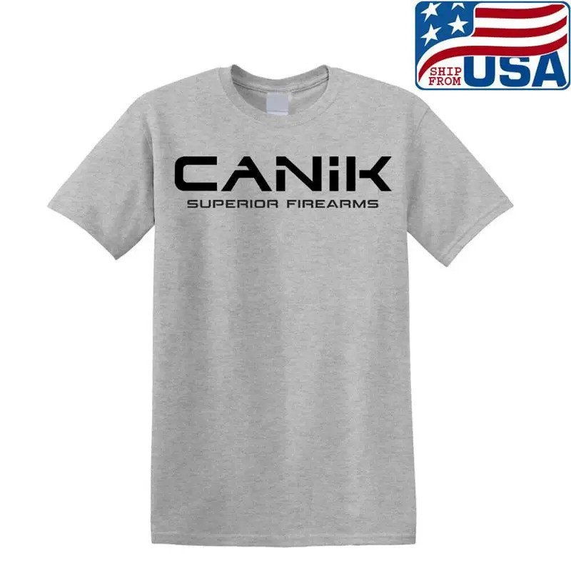 เสื้อยืดCANIK Superior Firearms สีเทา สำหรับผู้ชาย ขนาดตั้งแต่ S ถึง 5XL