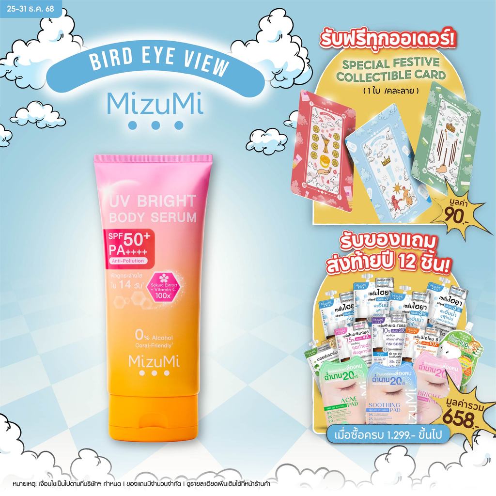 MizuMi UV Bright Body Serum (1 หลอด x 180 ml ) เซรั่มกันแดดทาผิวกาย เบาสบายผิว ซึมไว