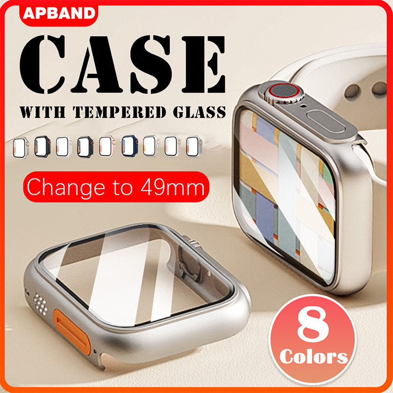 Hard กระจกนิรภัย PC Case for Apple Watch SE 3 2 iWatch Series 11 10 9 8 7 6 5 4  46มม. 45 41 42 38 44 40มม.