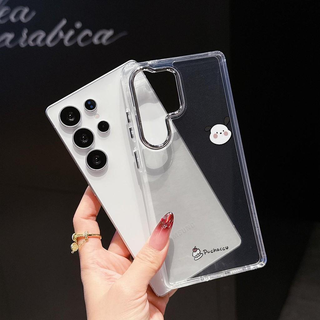 โลหะใสกล้องเคสโทรศัพท์การ์ตูนสุนัข Pacha Design สําหรับ Samsung S20 S23 S21 S22 S24 S25 S22FE S25FE 