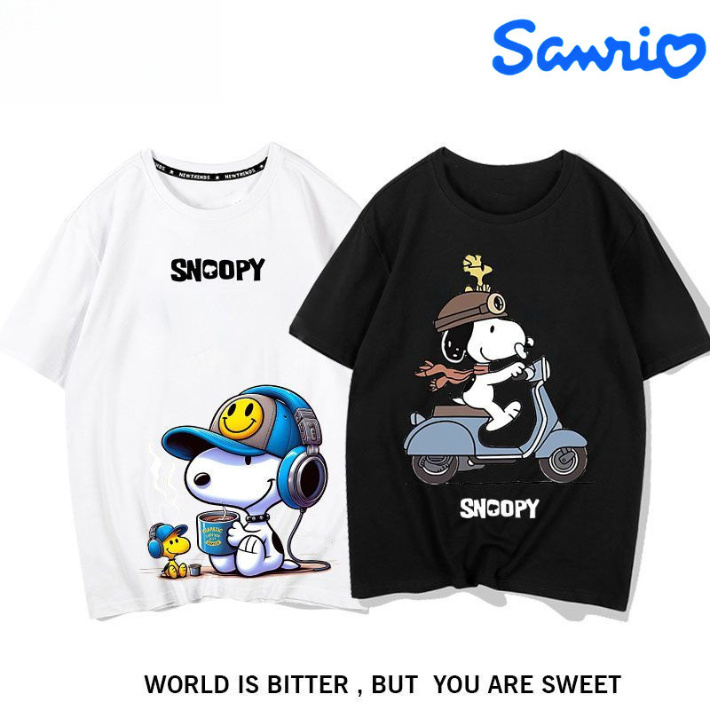 เสื้อยืด Sanrio Snoopy Top Women Men Unisex Snoopy เสื้อยืด Full Cotton Premium