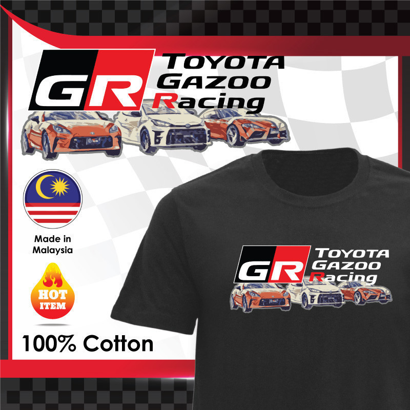 2025 Mp X Gr Toyota Gazoo Racing Supra Fitz Gt86 Gr Racing เสื้อยืดคอกลม 100% Baju Lelaki D-1