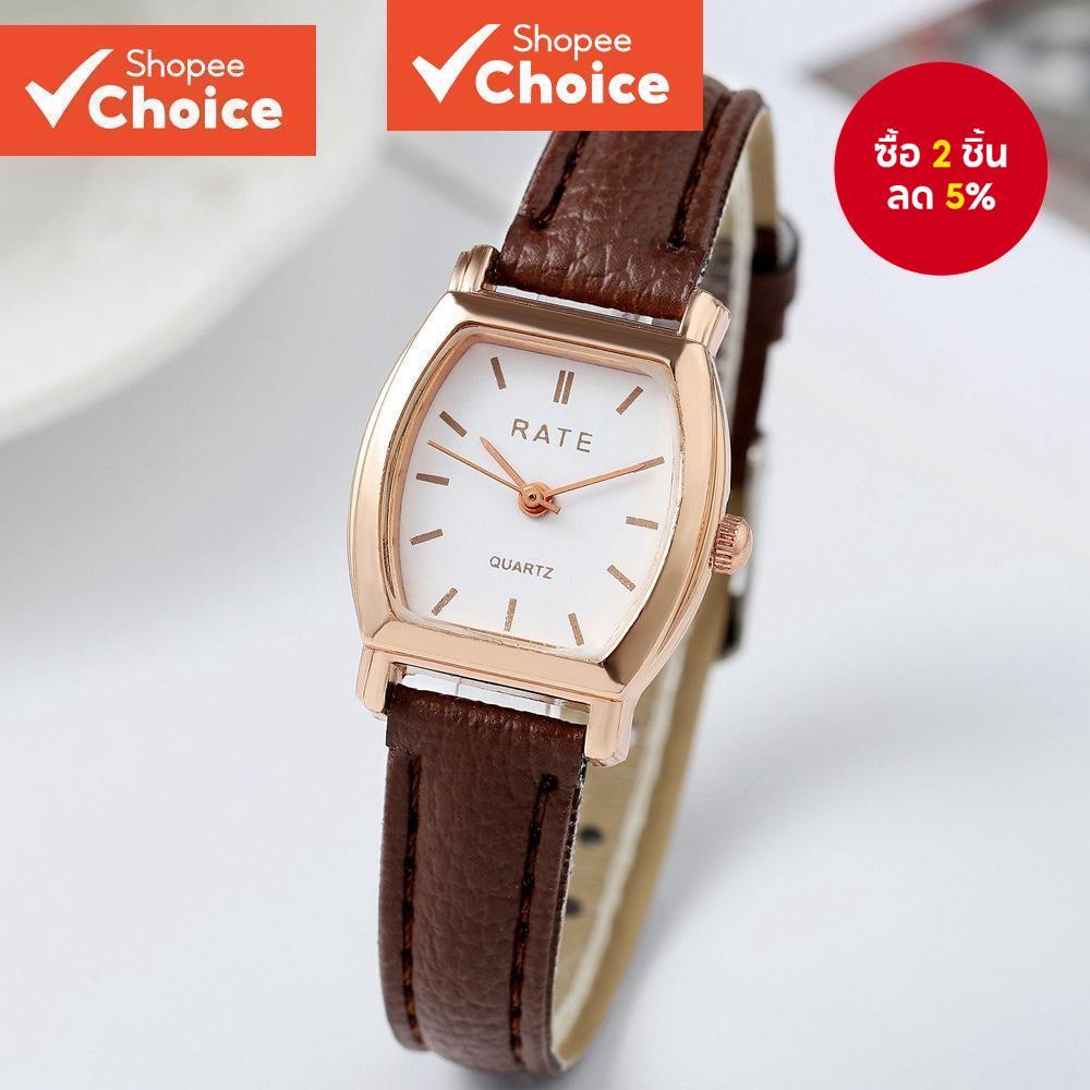 นาฬิกาเรียบง่ายหรูหราสําหรับผู้หญิง-การเคลื่อนไหวควอทซ์แบบบางพร้อมสายหนัง