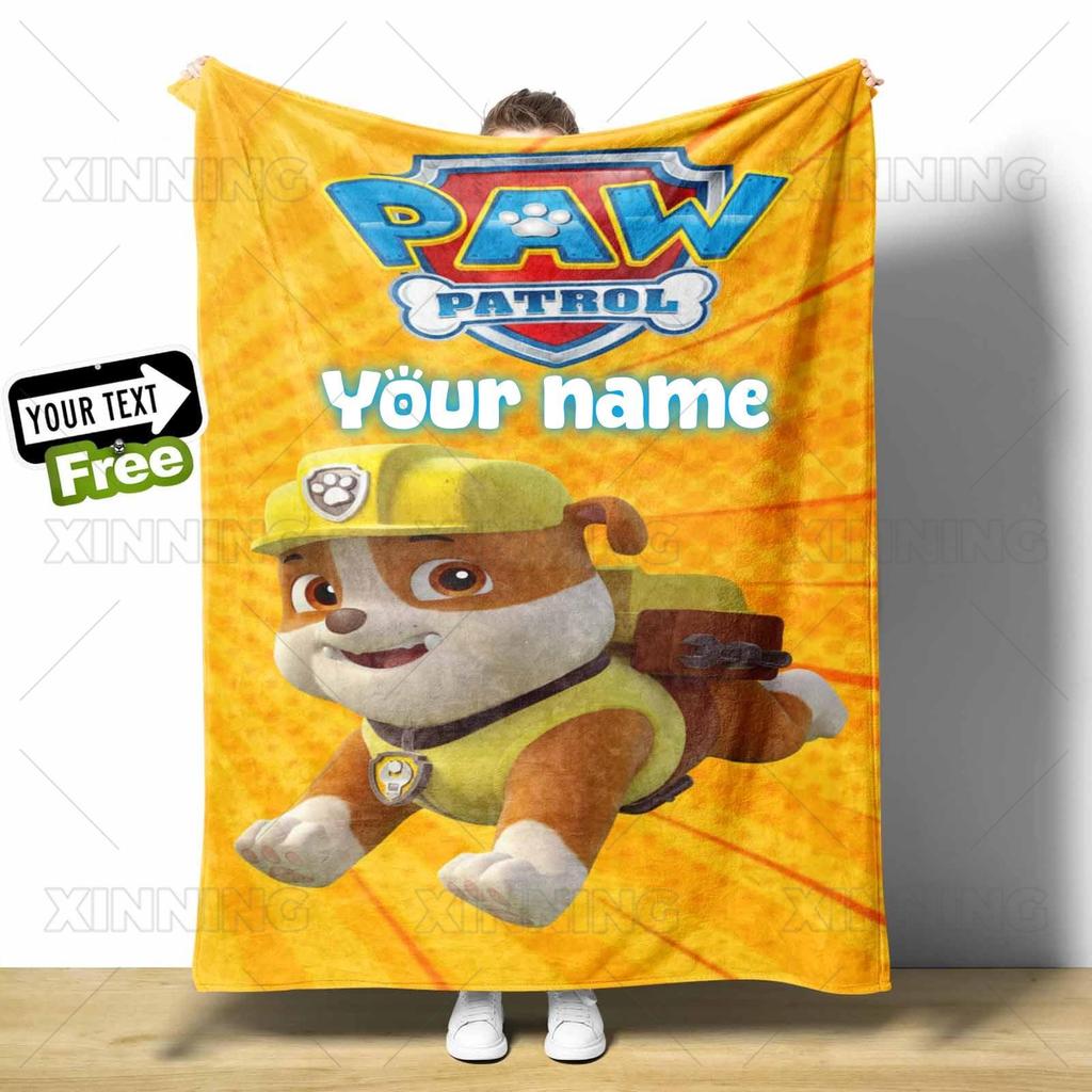 Custom ชื่อ Paw Patrol Fluffy โยนผ้าห่ม Cozy Light Travel Picnic ของขวัญสําหรับครอบครัวของขวัญวันเกิดเด็ก READY STOCK ราคา ถูกที่สุด ดีลบีเคเค แกลเลอรีภาพที่ 4