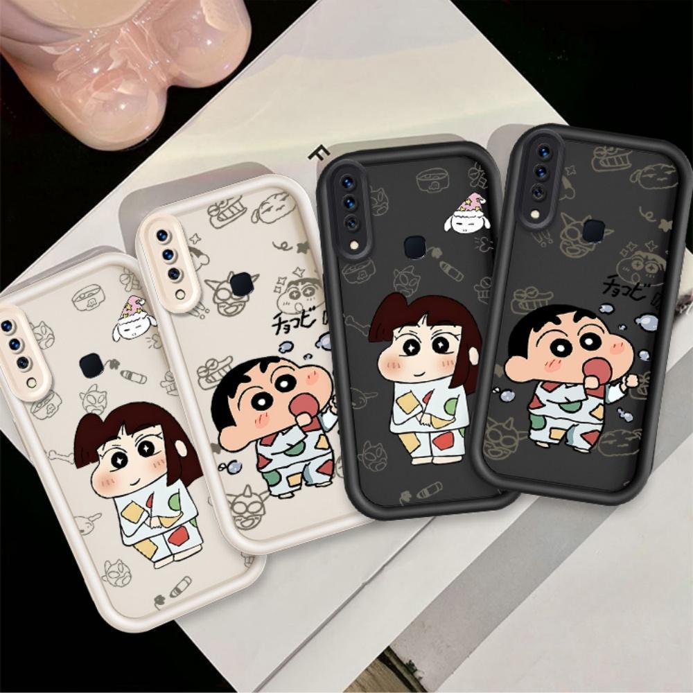 ปลอกคู่โทรศัพท์สําหรับ VIIVO Y17 Y15 Y12 Y12i Y11 2019 น่ารักการ์ตูนซิลิโคน Crayon Shin Chan กันกระแ