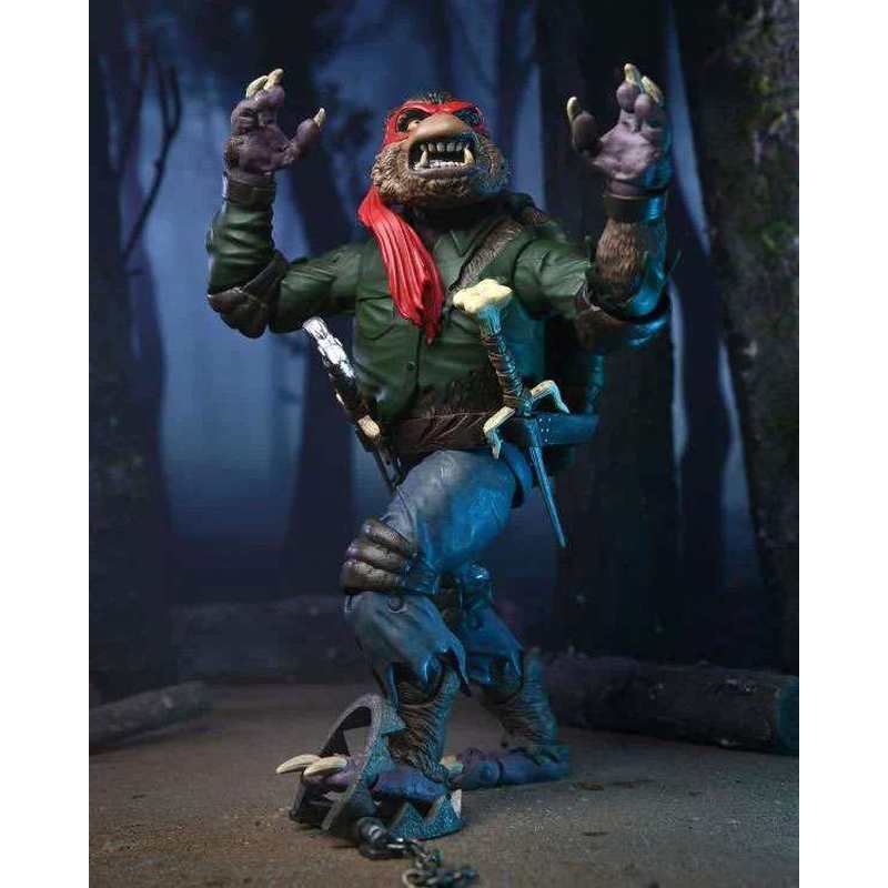 ของแท้พร้อมสต็อกป้ายทอง NECA Ninja Turtles Universal Monster Werewolf Raphael Action Figure Model