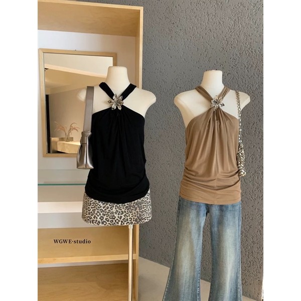 FLOWER CHARM COLLAR SHIRT W6613