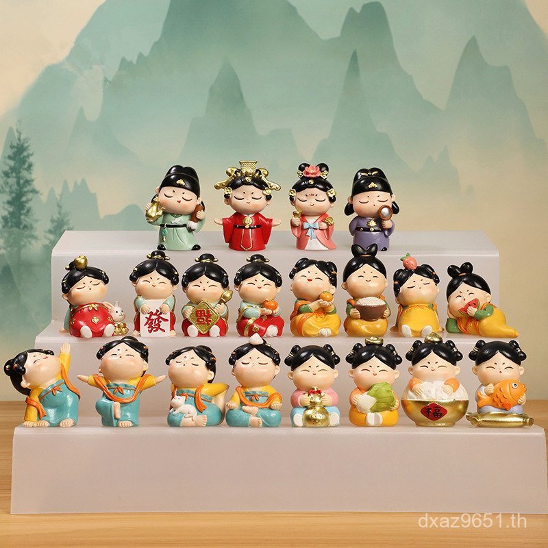 ภูมิภาคหัตถกรรมลักษณะพื้นบ้าน Little Mudman Lady ของที่ระลึก Handmade Datang Mudman ลักษณะ Xian Trav