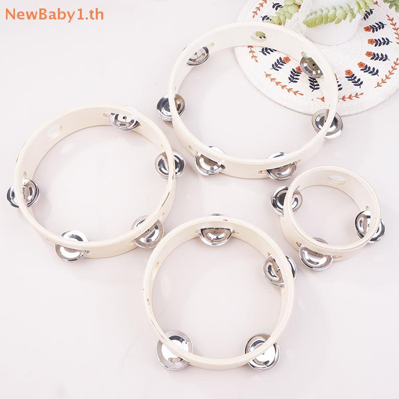 BABYONE 4/6/7/8 นิ้วมือถือไม้ Headless Tambourine Percussion มือกลองของเล่นเพื่อการศึกษา Orff เครื่องดนตรีสําหรับเด็ก TH