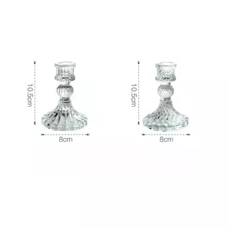 ที่วางเทียน เชิงเทียนแก้ว เนื้อแก้วหนา แก้วเนื้อดี ใช้งานสะดวก Candlestick ตกแต่งวันหยุด