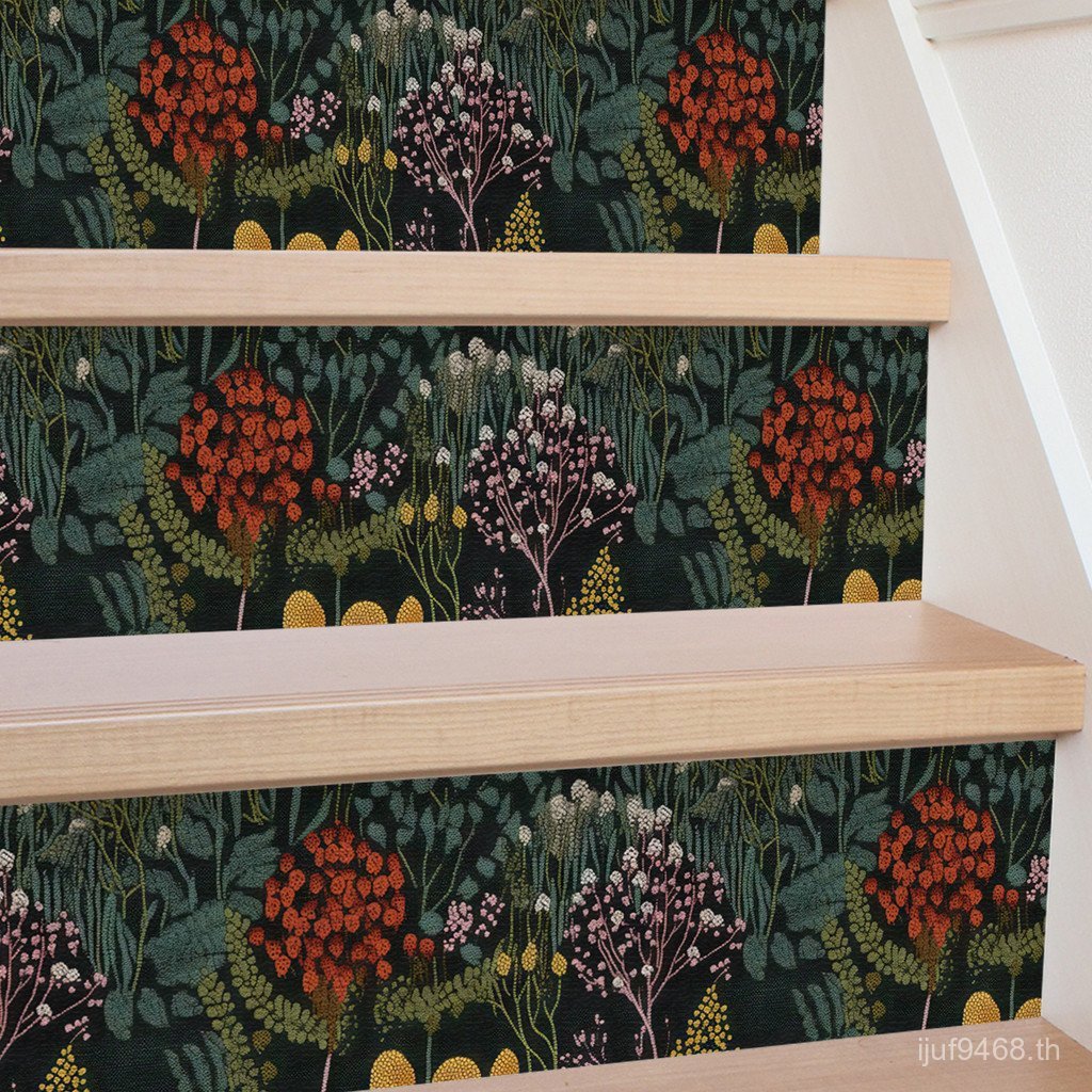 Funlif สติ๊กเกอร์ตกแต่งการค้าต่างประเทศผลิตภัณฑ์ใหม่กันน้ํา Retro Mystery Garden Plant Bump บันไดสติ