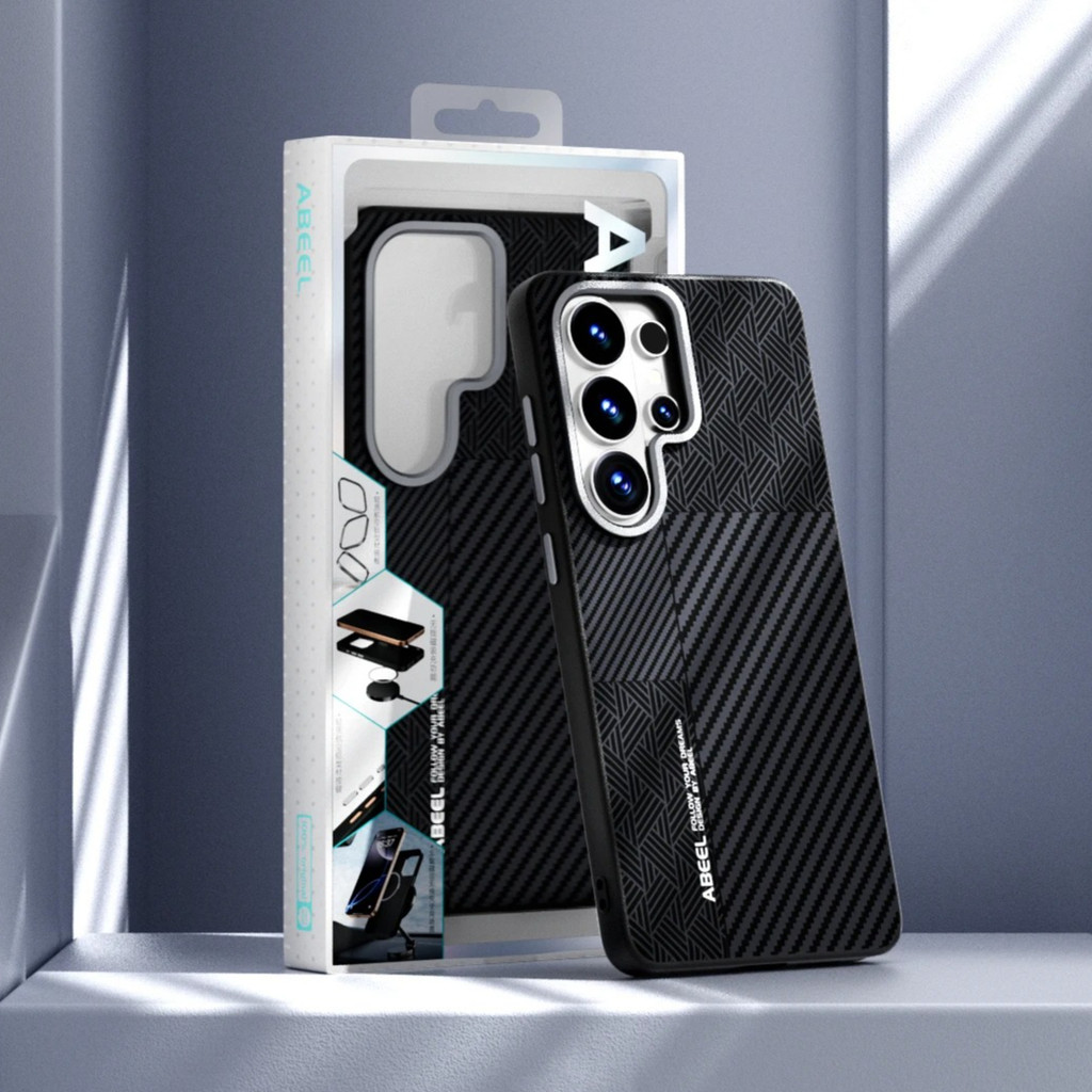รูปแบบคาร์บอนไฟเบอร์เคสโทรศัพท์สําหรับ Samsung Galaxy S26 Ultra S25 Edge S26Pro S24 Plus FE N52 Magnetic Coil เลนส์โลหะฝาครอบป้องกัน