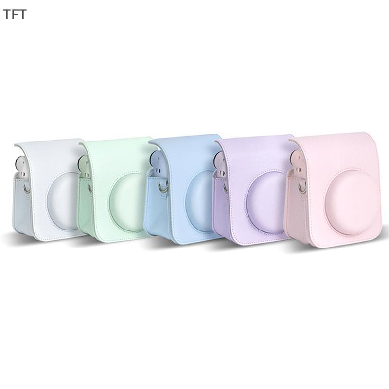 (FTT) 1ชิ้นสำหรับ Instax Mini 12เคส PU นุ่มป้องกันกระเป๋าสำหรับกล้องฟิล์มกระเป๋ากล้องพร้อมสายคล้องไห