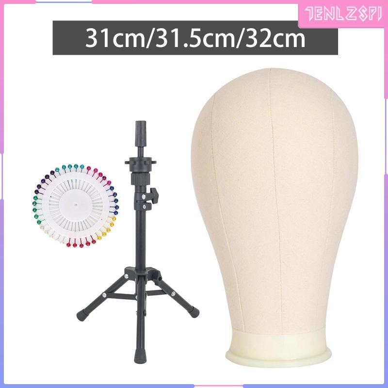 [Acituna] Mannequin Hat Head Canvas Mannequin Head Wig Stand Holder Wig Stand Ornament Set with Pin 