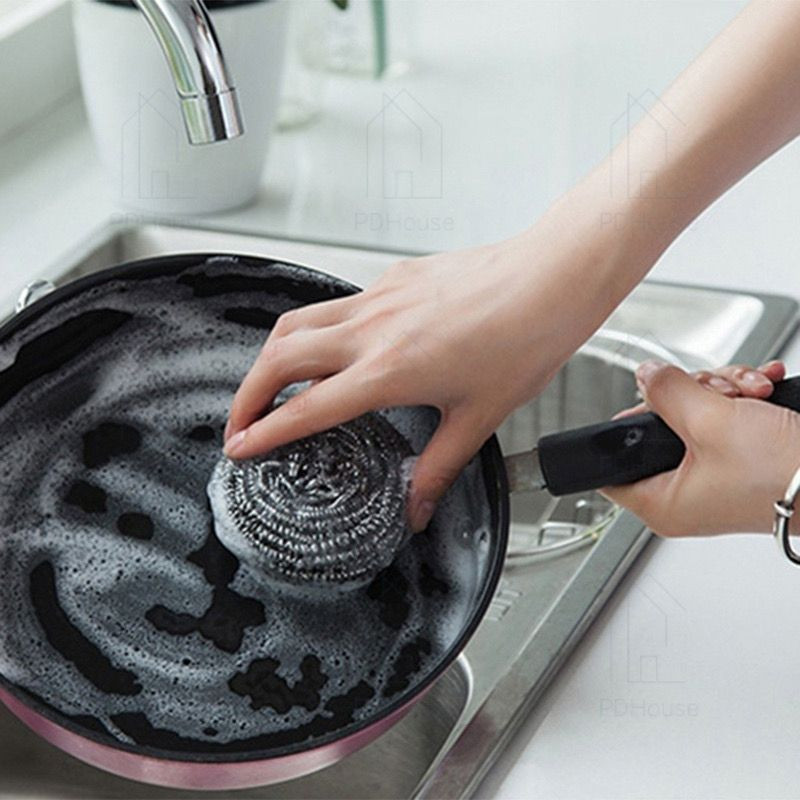 WangMart STAINLESS WIRE POT BRUSH WIRE BRUSH DISHWASHING BRUSH PAN SPONGE WIRE BRUSH