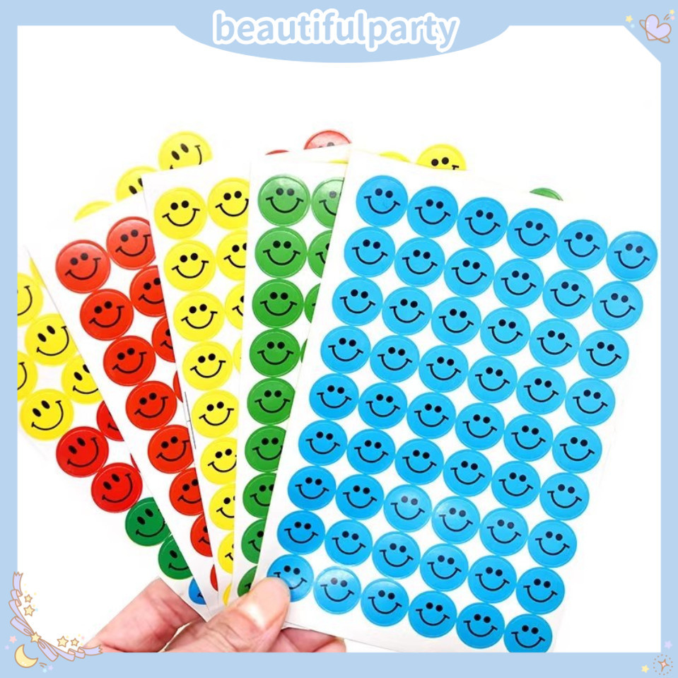 สติ๊กเกอร์บอลลูนอิโมจิหน้ายิ้ม - สติ๊กเกอร์ตกแต่ง DIY งานปาร์ตี้หลายสไตล์ 10 สี
