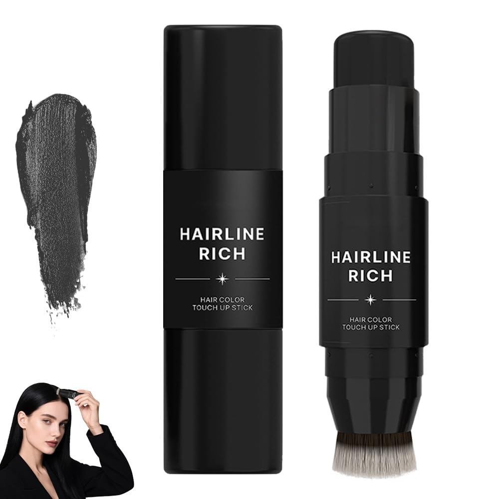 Dual-Ended Root Touch Up Stick,2025 ใหม่ Instant Bald Spot คอนซีลเลอร์ Stick สําหรับครอบคลุมรากผม,2 