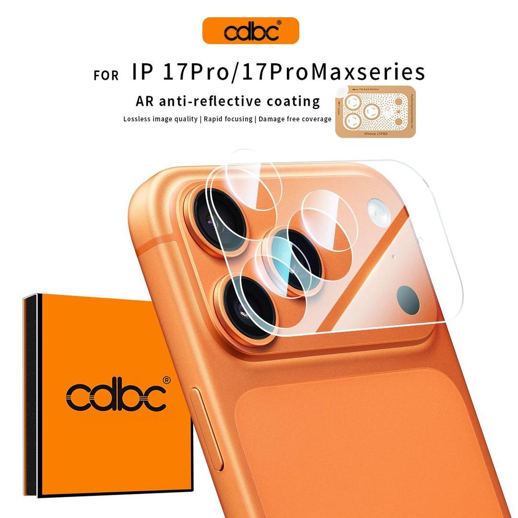 สําหรับ iPhone 17/17 Pro/17 Pro Max  9H ความแข็งกระจกนิรภัยตัวป้องกันเลนส์กล้องที่มีการออกแบบแยกต่างหากสําหรับการติดตั้งเพียงคลิกเดียวง่าย; ยามโมดูลกล้องที่ร