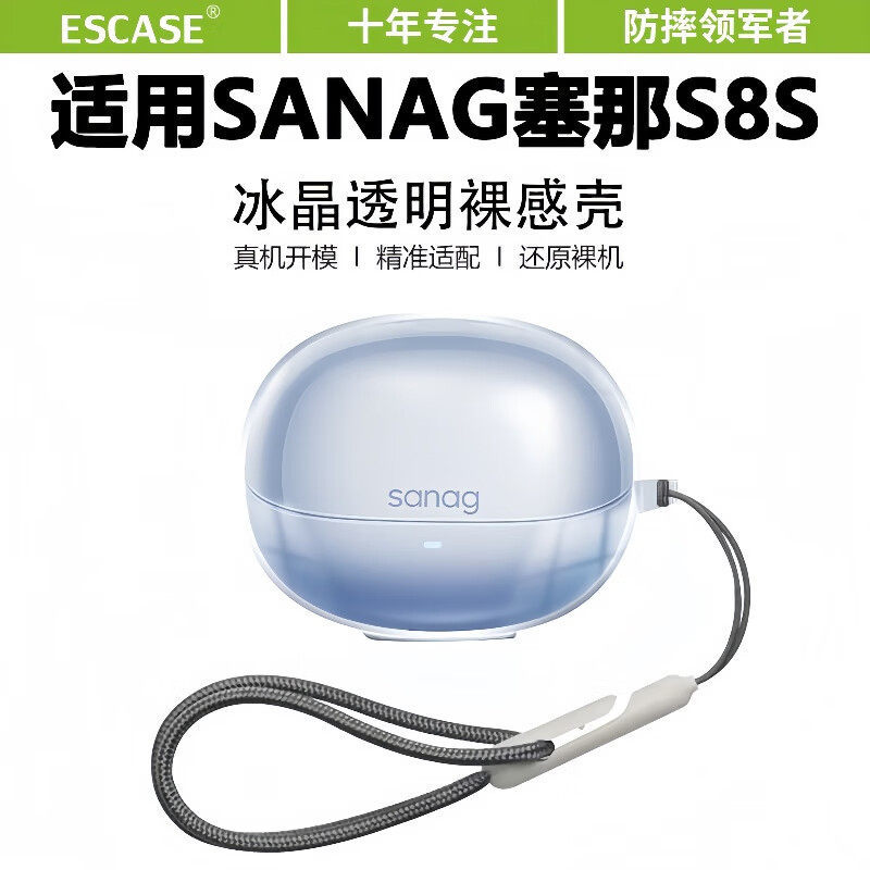 Stock ReadyCase สําหรับ Sanag S8S/S8S Ultra/S7S/S6S/S6S Pro/S6S Ultra TPU โปร่งใสหูฟังปกอ่อนพร้อมเชือกพิเศษ
