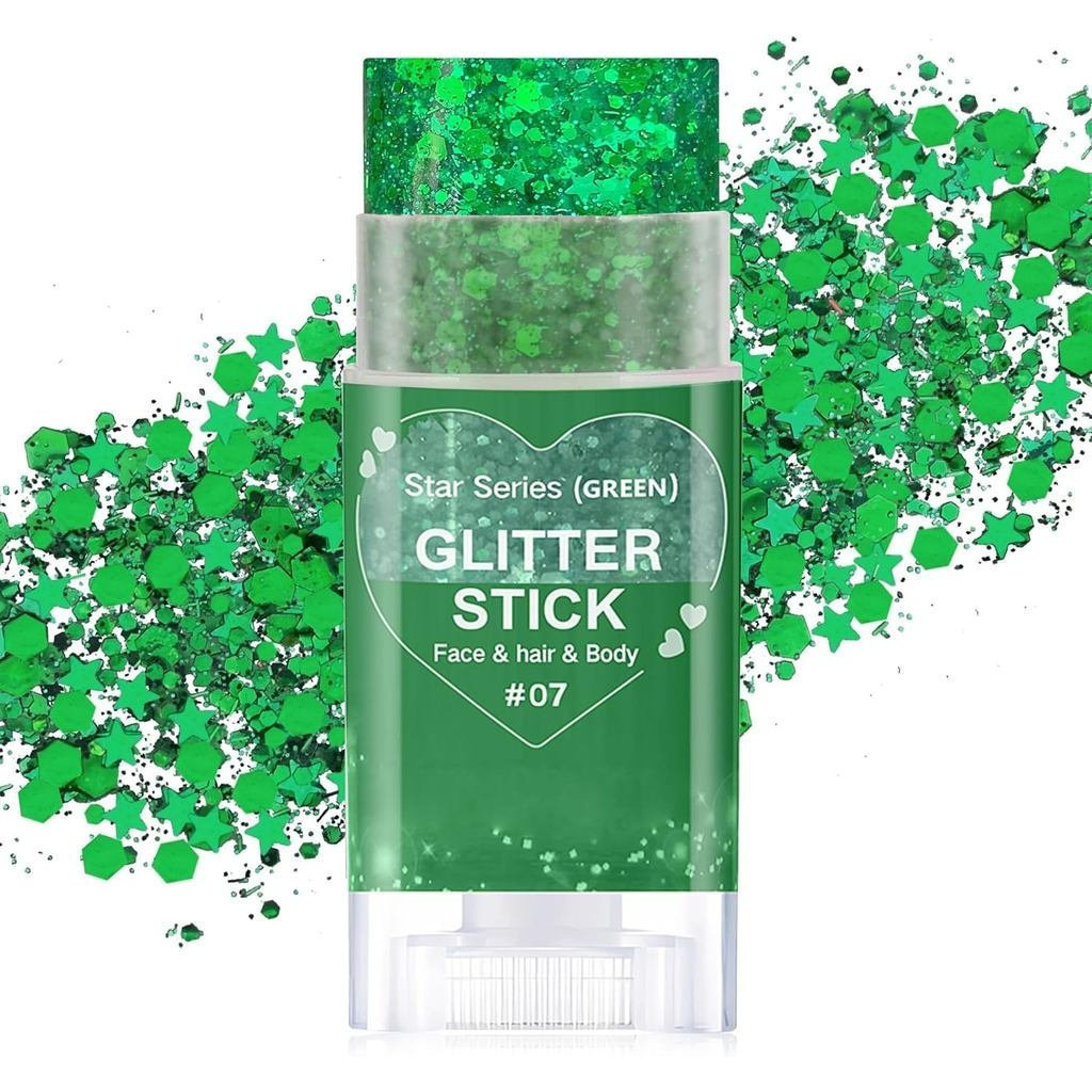 Body Glitter Stick กันน้ำสำหรับวัน Saint Patrick's Day และ Mardi Gras, พร้อมด้วย Hair Glitter และ.Fa