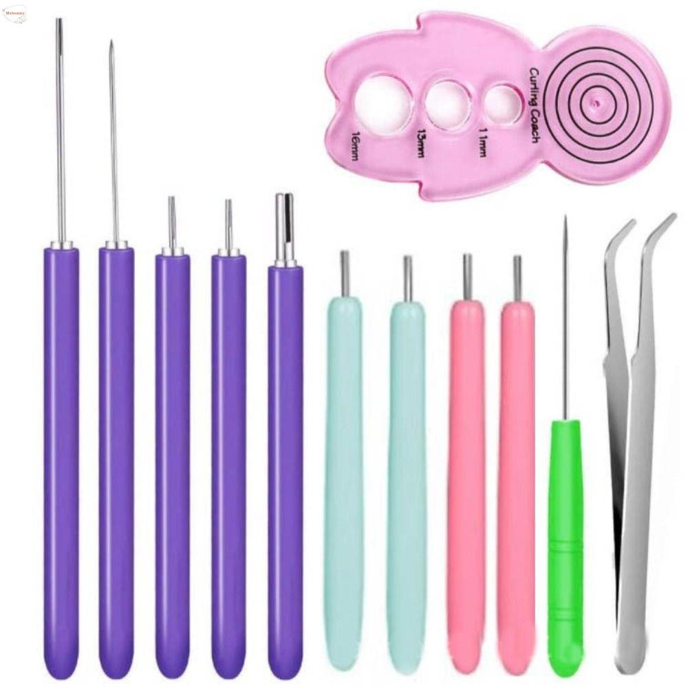 MXBEAUTY 12PCS Quilling Needle Kit, Quilling Slotted Pen Paper Craft Paper Quilling Tools, DIY Paper