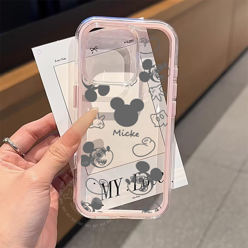 เคส OPPO A6 A5 Pro 5G เคส OPPO A6X A6S 5G A6t A6C A6t Pro เคสการ์ตูนหัวมิกกี้ เคสกันกระแทก เจลลี่อาร์มอร์ 2 in 1 เคสใสหนาพิเศษ กันตก สำหรับสาวๆ หนุ่มๆ นักเรียน