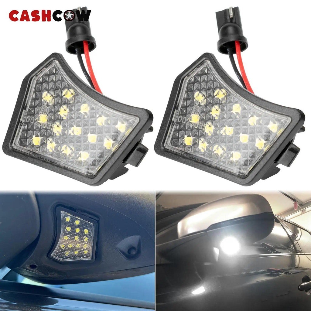 CASHCOW 2x LED ภายใต้กระจก Puddle สําหรับ Volvo V40 V50 V60 V70 MK3 C70 MK2 XC90 XC70 Jaguar XK XF ภ