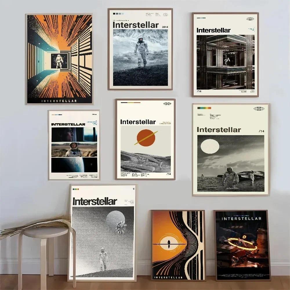 Interstellar Classic Sci-Fi ภาพยนตร์โปสเตอร์และ Wall Art ภาพวาดผ้าใบโปสเตอร์ตกแต่งห้องนั่งเล่นตกแต่งบ้าน