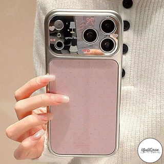 เคสไอโฟน17 เคสกระจก ลายจุด สไตล์สุทธิ น่ารัก น่ารักสำหรับ IPhone Air 15 11 17 13 16 12 14 Pro Max 13 X XR XS 15 16 Plus