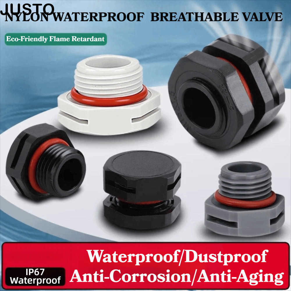 JUSTO Vent Plug, M5 M6 M8 M12 M16 วาล์วลมหายใจไนลอน, วาล์วลดแรงดันกันน้ํา