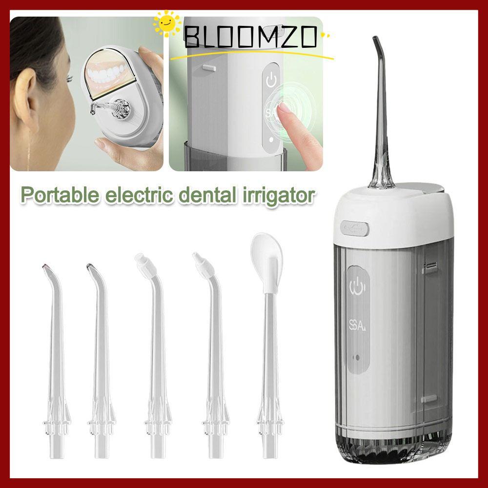BLOOMZO Water Jet Floss, 3 โหมด Gum Care Water Flosser, USB ชาร์จ 5 Jet Tip 200ml ทําความสะอาดไฟฟ้า